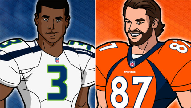 Russell Wilson and Eric Decker Get Animated